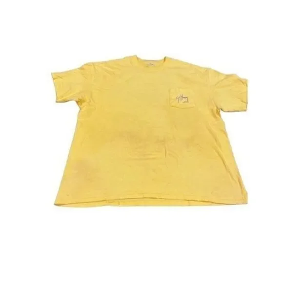 Vintage Guy Harvey Marlin Boat blue-Print Yellow Tee - Picture 4 of 8